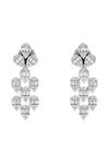 Prihan Luxury Jewelry_White Diamonds Rhodium Plated Necklace And Earring Set _at_Aza_Fashions
