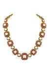 Buy_Prihan Luxury Jewelry_Rust Designer Necklace And Earring Set _Online_at_Aza_Fashions