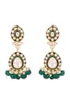 Shop_Prihan Luxury Jewelry_Green Gemstones, Pearls Designer Necklace And Earring Set _Online_at_Aza_Fashions