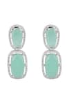 Shop_Prihan Luxury Jewelry_Mint Stones Rhodium Plated Jewelry Set _Online_at_Aza_Fashions