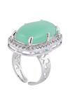 Prihan Luxury Jewelry_Mint Stones Rhodium Plated Jewelry Set _at_Aza_Fashions