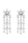 Buy_Prihan Luxury Jewelry_White Crystals Rhodium Plated Necklace And Earrings Set _Online_at_Aza_Fashions