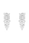 Shop_Prihan Luxury Jewelry_White Stones Rhodium Plated Necklace And Earring Set _Online_at_Aza_Fashions