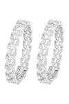Shop_Prihan Luxury Jewelry_White Rhodium Plated Bangle Set _at_Aza_Fashions