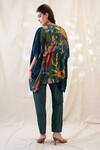 Shop_Soup By Sougat Paul_Green Chanderi Embroidery Split V-neck Flora Embellished Co-ord Set _at_Aza_Fashions