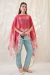 Buy_Soup By Sougat Paul_Pink Chanderi Ravya Embellished Cape Co-ord Set _at_Aza_Fashions
