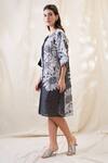 Buy_Soup By Sougat Paul_Black Linen Embroidery Round Neck Ravya Embellished Boxy Dress _Online_at_Aza_Fashions