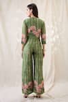 Shop_Soup By Sougat Paul_Green Linen Embroidery Round Neck Ravya Jumpsuit Set _at_Aza_Fashions