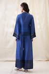 Shop_Soup By Sougat Paul_Blue Linen Mirrors, Tassels Open Neck Noorani Embellished Angrakha Set _at_Aza_Fashions