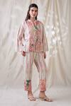 Buy_Soup By Sougat Paul_Linen Embroidery Open Neck Ravya Embellished Co-ord Set _at_Aza_Fashions