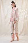 Buy_Soup By Sougat Paul_Linen Embroidery Open Neck Ravya Embellished Co-ord Set _Online_at_Aza_Fashions