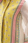 Soup By Sougat Paul_Yellow Linen Embroidery Collared Embellished Dress _at_Aza_Fashions