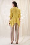Shop_Soup By Sougat Paul_Yellow Linen Embroidery Round Neck Printed Handkerchief Top With Pants _at_Aza_Fashions