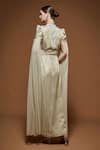 Shop_Nirraamyaa_Ivory Bemberg Rhinestones Round Neck Designer Embellished Dress _Online_at_Aza_Fashions