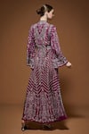 Shop_Nirraamyaa_Fuchsia Bemberg, Crepe Rhinestones Keyhole Neck Fuschia Work Tunic _at_Aza_Fashions