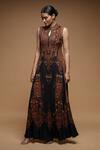 Buy_Nirraamyaa_Black Bemberg, Crepe Rhinestones Keyhole Neck Work Designer Tunic _at_Aza_Fashions