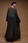 Shop_Nirraamyaa_Black Bemberg, Crepe Rhinestones Square , Round Designer Set With _at_Aza_Fashions