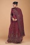 Shop_Nirraamyaa_Maroon Doriya, Crepe Rhinestones, Gota Patti High Hand Embroidered Kurta Set _Online_at_Aza_Fashions