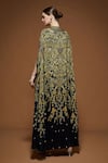 Buy_Nirraamyaa_Black Bemberg, Crepe Rhinestones, Embroidery Keyhole Designer Cape And Kurta Set _Online_at_Aza_Fashions