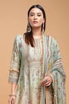 Buy_Nirraamyaa_Aqua Chanderi, Organza Rhinestones, Gota Patti, Hand Kurta Sharara Set _Online_at_Aza_Fashions