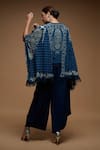 Shop_Nirraamyaa_Blue Bemberg, Crepe Designer Cape And Dhoti Pant Set _at_Aza_Fashions