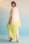Shop_House Of Armuse_White Crepe Beads, Embroidery Round Neck Isleen Kaftan Set _at_Aza_Fashions