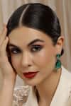Buy_Ruby Raang_Green Doublet Earrings _at_Aza_Fashions