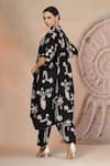Shop_Soniya G_Black Cotton Embroidery Round Neck Shrug And Harem Pant Set _at_Aza_Fashions