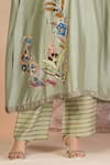 Buy_Soniya G_Green Muslin, Silk Embroidery V-neck Pista Kurta And Pant Set 