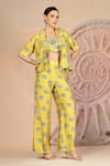 Buy_Soniya G_Yellow Muslin, Silk Embroidery Open , Round Bright Designer Set _at_Aza_Fashions