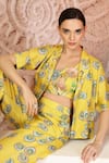 Soniya G_Yellow Muslin, Silk Embroidery Open , Round Bright Designer Set _Online