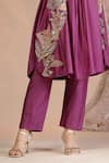 Buy_Soniya G_Purple Muslin, Silk Embroidery Round Neck Designer Kurta Pant Set _Online_at_Aza_Fashions