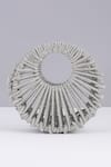 Shop_Modarta_Silver Crystals Crescent Clutch Bag _at_Aza_Fashions