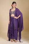 Buy Samyukta Singhania Purple Chinon Zari, Sequins Sweetheart Neck, Embroidered Crop Top And Skirt Set Online at Aza Fashions Buy_Samyukta Singhania_Purple Chinon Zari, Sequins Sweetheart Neck, Embroidered Crop Top And Skirt Set_Online_at_Aza_Fashions