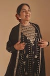 Buy_Masaba_Black Crepe, Silk, Georgette Embroidery, Foil Printing, Anarkali With Dupatta _Online