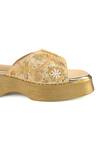 Shop_Anaar_Gold Embroidery, Sequins Designer Miss Maple Sandals _Online_at_Aza_Fashions