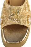 Anaar_Gold Embroidery, Sequins Designer Miss Maple Sandals _at_Aza_Fashions