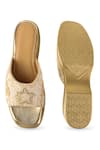 Anaar_Beige Embroidery, Beads Designer Sea Star Sandals _at_Aza_Fashions
