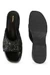 Anaar_Black Beads, Sequins Satin Designer May Moon Sandals _at_Aza_Fashions