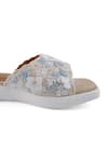 Anaar_Beige Fabric Flowers Designer Villa Magnolia Sandals _Online_at_Aza_Fashions