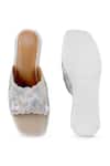 Anaar_Beige Fabric Flowers Designer Villa Magnolia Sandals _at_Aza_Fashions