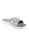 Shop_Anaar_Blue Beads, Sequins Designer Denim Mallorca Sandals _Online_at_Aza_Fashions