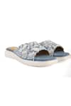 Buy_Anaar_Blue Beads, Sequins Designer Denim Mallorca Sandals _at_Aza_Fashions