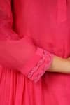 Anshu Wadhwa_Pink Chanderi Embroidery Round Neck Kurta Pant Set _Online_at_Aza_Fashions