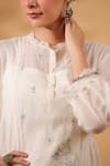 Anshu Wadhwa_Ivory Chanderi Embroidery Round Neck Kurta Set _Online_at_Aza_Fashions