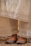 Anshu Wadhwa_Ivory Chanderi Embroidery Round Neck Kurta Set _at_Aza_Fashions