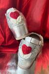 Chal Jooti_Silver Lovestruck Designer Wedding Sneakers _Online_at_Aza_Fashions
