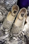 Shop_Chal Jooti_Silver Starlit Shimmer Wedding Sneakers _at_Aza_Fashions