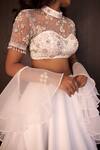 Buy_Rashika Sharma_White Net, Satin, Organza Embroidery, Pearls, Mirrors Round Maheem Lehenga Set _Online_at_Aza_Fashions