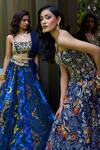 Rashika Sharma_Blue Georgette, Shantoon Zari, Shanaya Hand Embellished Corset Lehenga Set _Online_at_Aza_Fashions